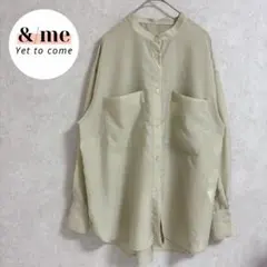 美品　cepo セポ　バンドカラーシアーシャツ　オーバーサイズ　ライトカーキのサムネイル