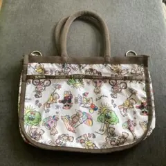 【レア柄】LESPORTSAC レスポートサック　トートバッグ　くま　クマ　熊