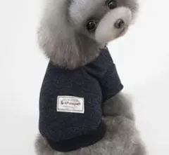 【新品未使用】タグ付きcheepet 犬服 ダークグレー 裏起毛トレーナー