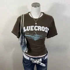 y2k BLUE CROSS ロゴTシャツ サーフ 平成ギャルのサムネイル
