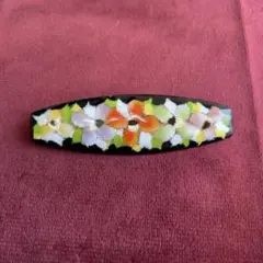 【24】七宝焼き　フラワーブローチ　レトロ感　ヴィンテージ