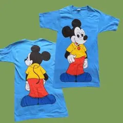 ミッキーマウス Tシャツ　アメリカ製 　Vintage　古着　両面　訳あり