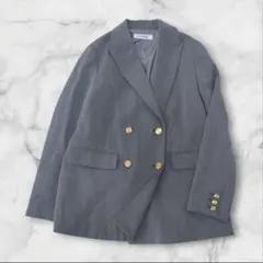 ナチュラルビューティーベーシック ダブルブレスト テーラードジャケット M