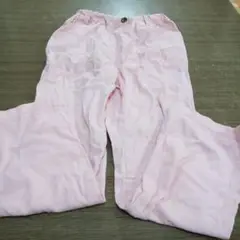 ピンクの綿100%ロングパンツ