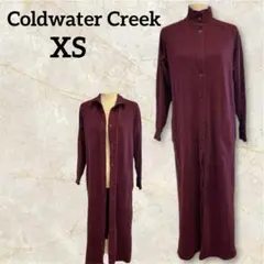 Coldwater Creek 【XS】前あきワンピース バーガンディ長袖