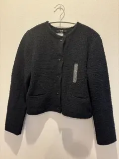 新品タグ付 ユニクロ ニット ショートジャケット　黒　Lサイズ