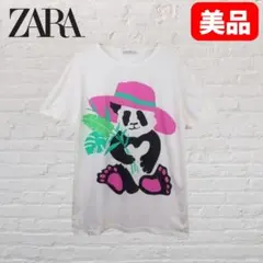 ZARA パンダ プリントTシャツ 白 S 半袖 夏のサムネイル