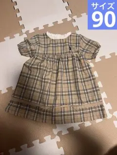 半袖ワンピース　EAST BOY 90㎝　女の子　ベージュブラウン