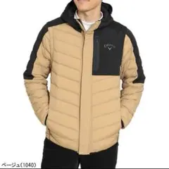 L 新品　キャロウェイ　メンズ　ストレッチ2way ダウンジャケット　黒ベージュ