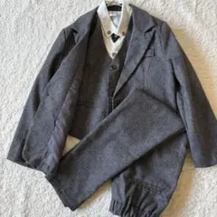 男の子 フォーマルスーツ 4点セット 130ジャケット ベスト シャツ パンツ