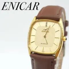 【新品電池】ENICAR 561-2968M ゴールド ベルト交換済 スクエアのサムネイル