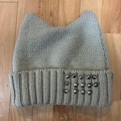 AMITY 猫耳ニット帽　スタッズ