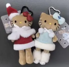 ハローキティ　スタイルアップマスコット　クリスマス　レッド　ブルー　脚長　セット