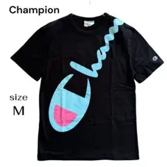 【希少】 Champion チャンピオン ビッグロゴ Tシャツ ブラック 黒 M