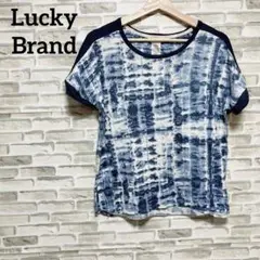 Lucky Brand タイダイ柄 半袖Tシャツ ネイビー系 M レディース