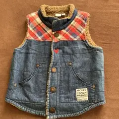 MICKEY AND FRIENDS チェック柄デニムベスト