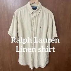 ラルフローレン　リネン　半袖　シャツ　ベージュ M
