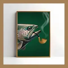 P356アートポスター ミッドセンチュリー インテリア 魚 モダン シンプル
