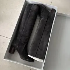 ダイアナ ダークグレー スエード調 ロングブーツ 23.5cm