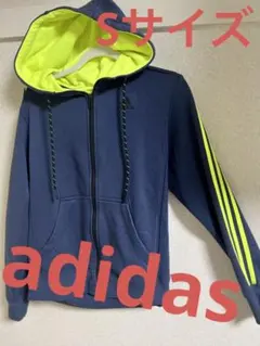 adidas アディダス　パーカー　レーヨン　ネイビー　スポーツ　ジップアップのサムネイル