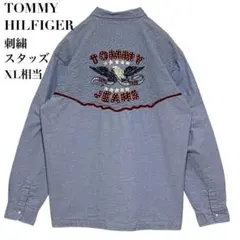 トミージーンズ デニムシャツ ダンガリーシャツ スタッズ 刺繍 XL相当 長袖