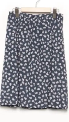 【美品】マッキントッシュ　レッドクローバープリントスカート ネイビー