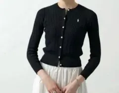 POLO RALPH LAUREN 케이블 니트 가디건 블랙