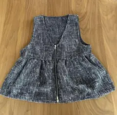 mLutique グレンチェック ツイード ペプラム ベスト ジレのサムネイル