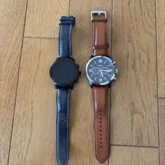 FOSSIL クロノグラフ 本革 時計　2本セットのサムネイル