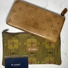 russet ラシット 本革　長財布　モノグラム  L字ファスナー