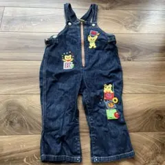 ミキハウス　デニムロンパース ダークブルー 90cm