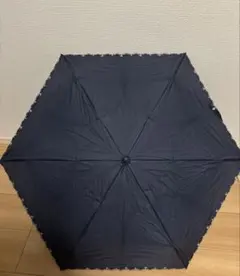 アフタヌーンティー 晴雨兼用 折りたたみ傘 ネイビー 刺繍 日傘 スカラップのサムネイル