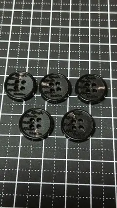 Classic Fashion ロゴ入りボタン 5個セット ブラック