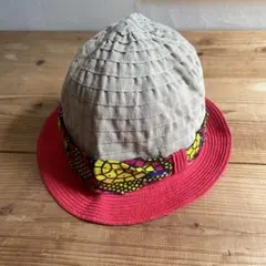 キッズ ハット ベージュ レッド 柄のサムネイル