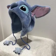 希少　ディズニー　スティッチ ファンキャップ　フリース帽子 58cm