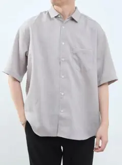 【MEN'S MELROSE】リネンライクキャンバス 半袖シャツ M ベージュのサムネイル