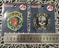 【新品未開封】SCOUT CLUB 焚き火　スカルの刺繍　　ワッペンセット