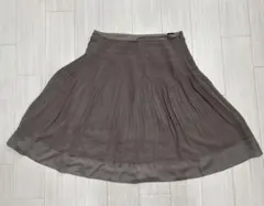 【美品】組曲（KUMIKYOKU）シフォンプリーツスカート グレージュ サイズ2