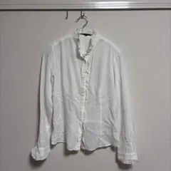 23区】フリルスキッパーシャツ44 白 ブラウス - メルカリ