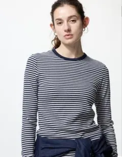 UNIQLO ソフトリブT ボーダー長袖