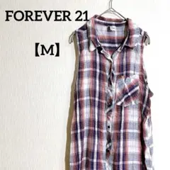 FOREVER 21 【M】チェック柄ノースリーブワンピース 春 夏