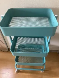 イケア IKEA ロースコグ RÅSKOG ターコイズブルー ワゴン - メルカリ