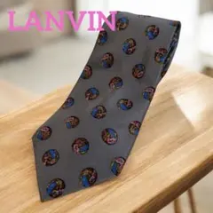美品♡ LANVINランバン　 グレー模様 ネクタイ　シルク