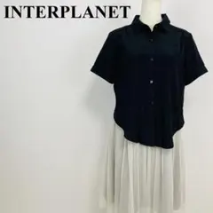 INTERPLANET 切替ワンピース ネイビー グレー 002 1554-Bのサムネイル