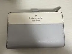kate spade 2つ折り財布　水色　白