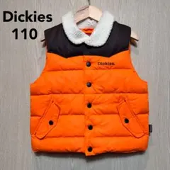 Dickies 中綿ベスト　キッズ110（S）　オレンジ　刺繍ロゴ