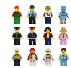 レゴ ミニフィグ 人形 互換　ミニフィグ 働く人12体 +道具39個セット