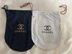 CHANEL ロゴ入り巾着袋 2点セット