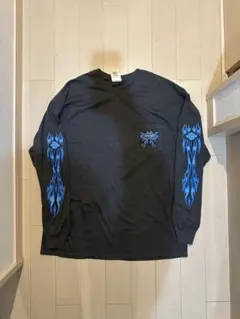 古着 00s ハーレーダビッドソン 長袖 ポケットTシャツ ロンT 灰色 青炎