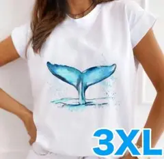 ホエールテールTシャツ・3XL♡ハワイアン フラダンス♡4L 大きいサイズ